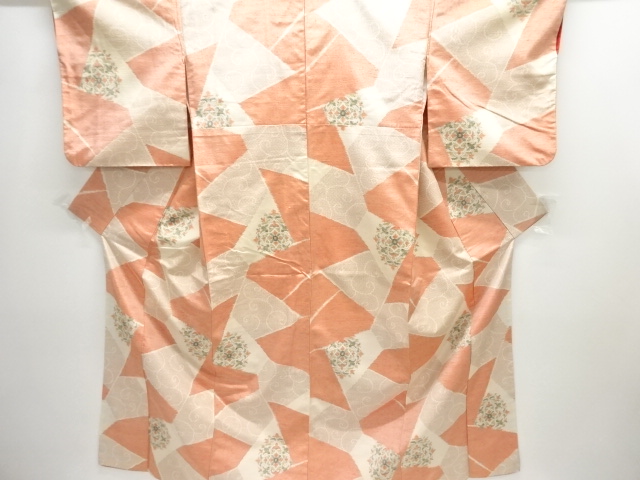 JAPANESE KIMONO / TOKAMACHI TSUMUGI / FLOWER CREST & ARABESQUE PLANT